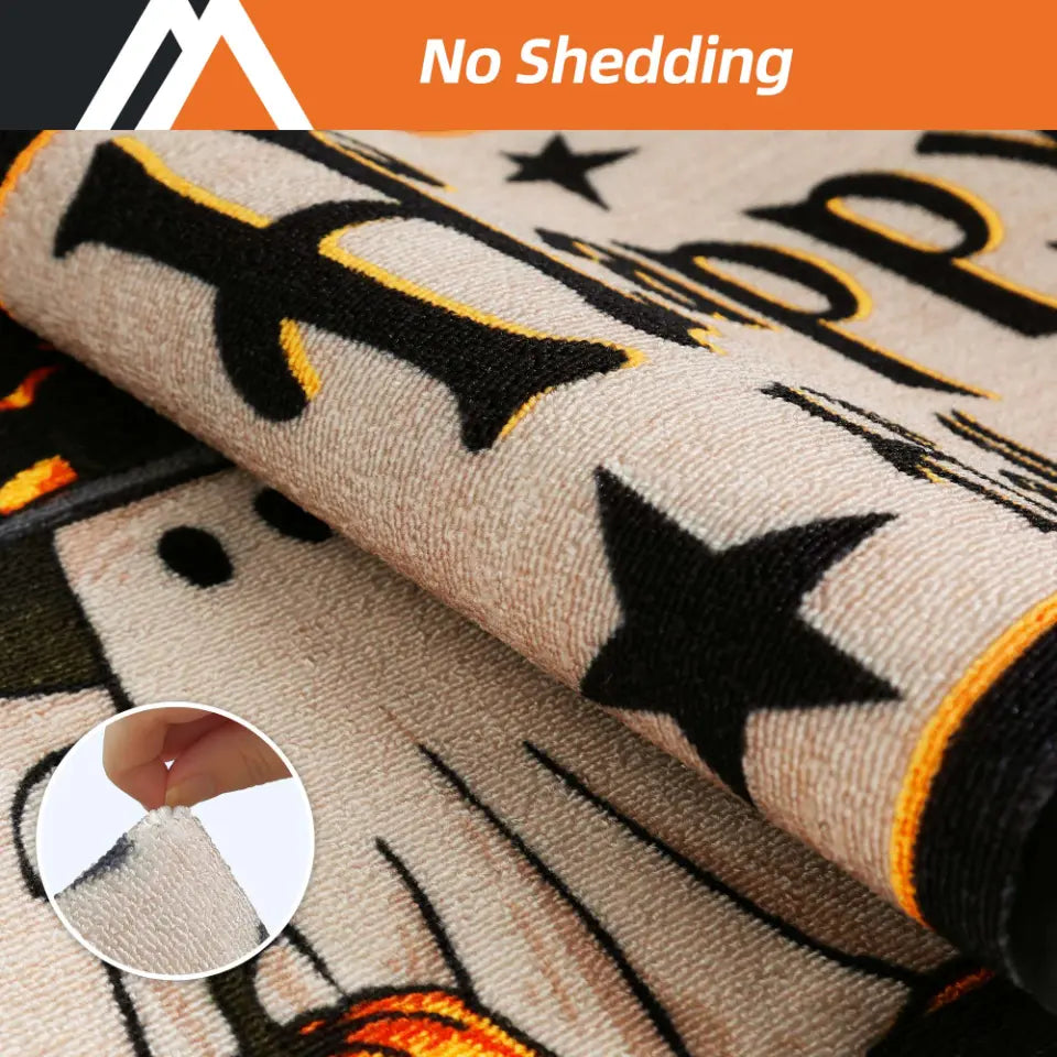 No Shedding Happy Halloween Spiderweb Doormat