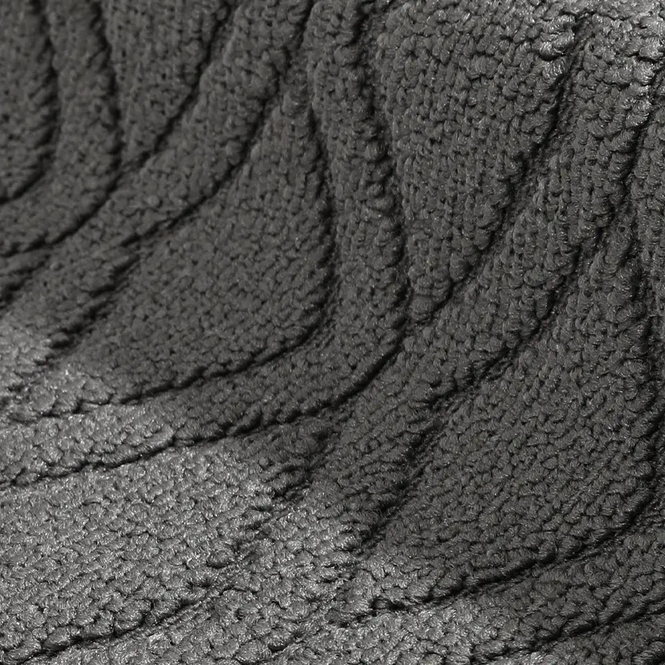 Pattern of Grey Cordova Wave Geometric Kitchen Mat