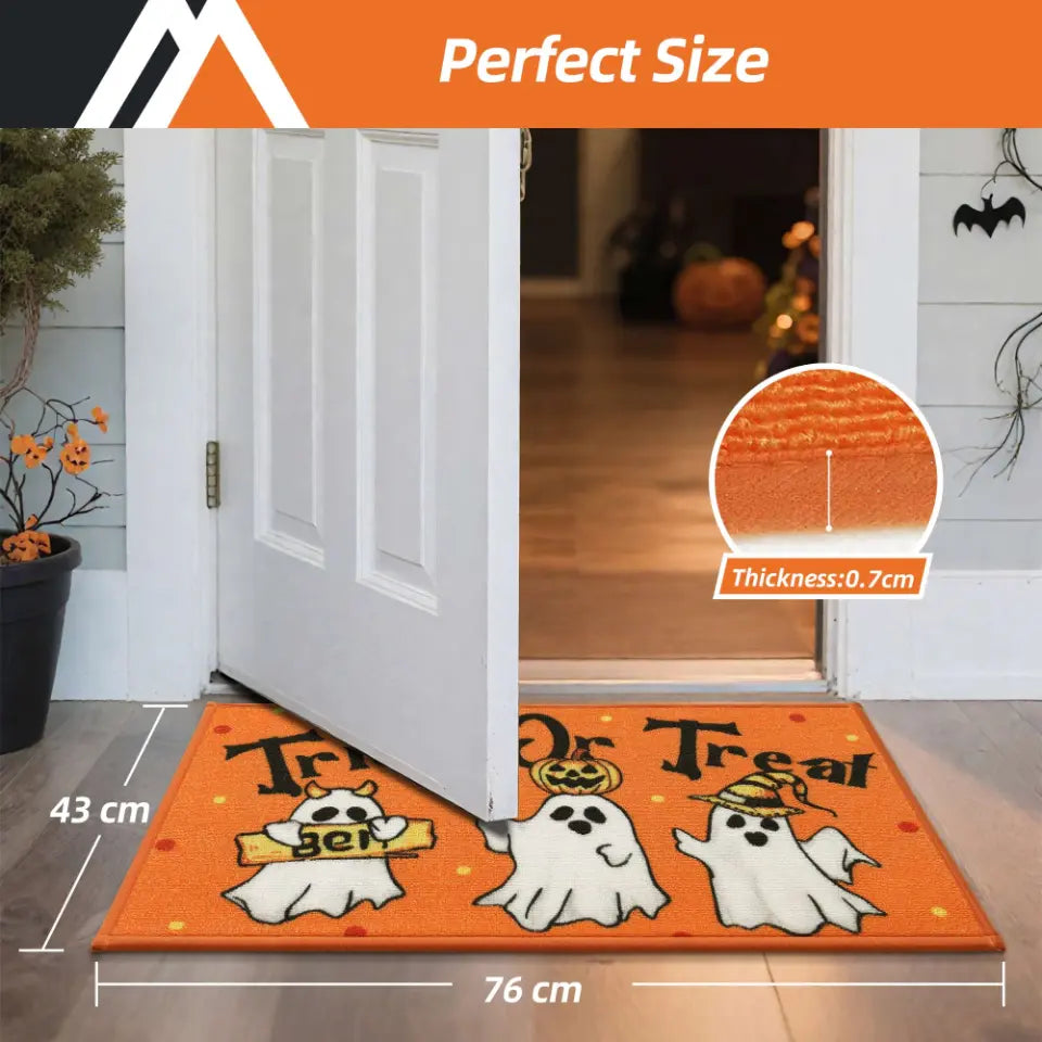 Perfect Size of Trick or Treat Spooky Halloween Welcome Mat