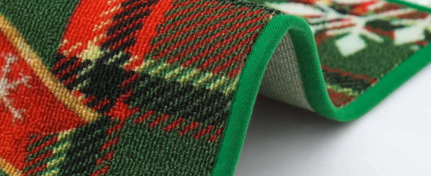 Premium Material of Green Tartan Xmas Floor Mat
