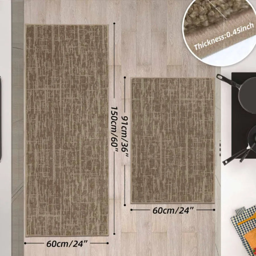 Size Dimension for Large Abstract Kitchen Rugs Set