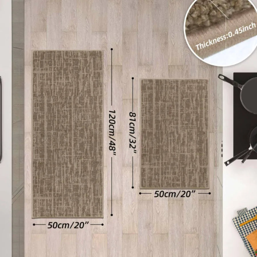 Size Dimension for Small Abstract Kitchen Rugs Set