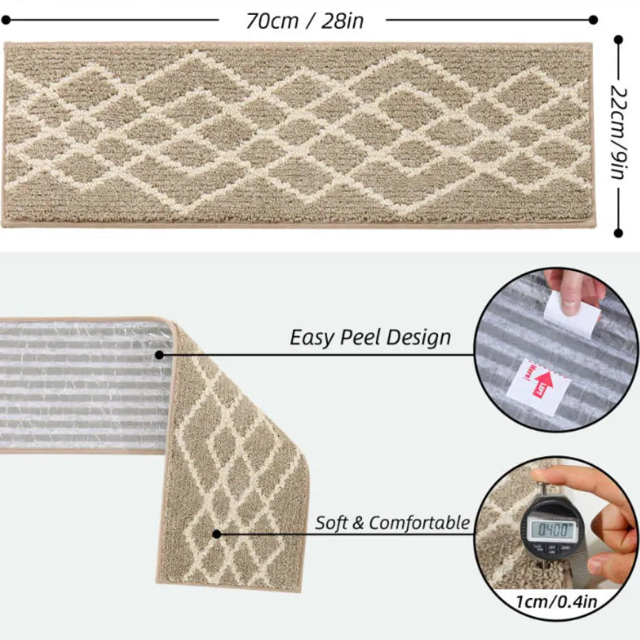 Size of Classic Geometric Carpet Stairs