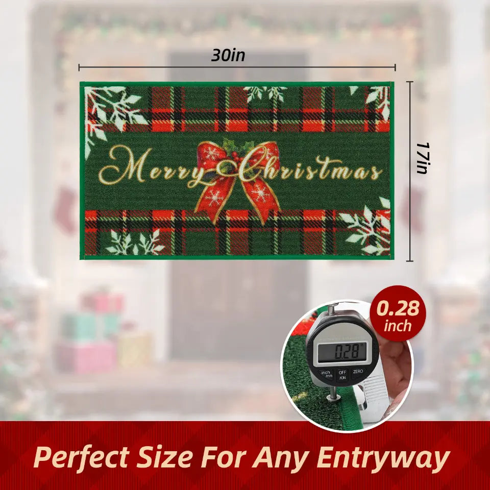 Size of Green Tartan Xmas Floor Mat