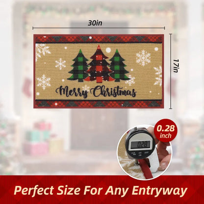 Size of Tree Snowflakes Christmas Front Door Mat