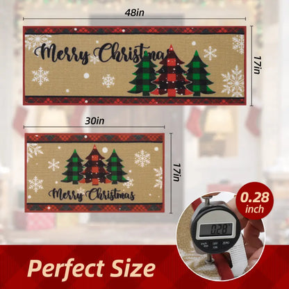 Size of Tree Snowflakes Xmas Kitchen Mats
