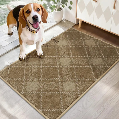 Taupe 20x32 Plaid Door Mats