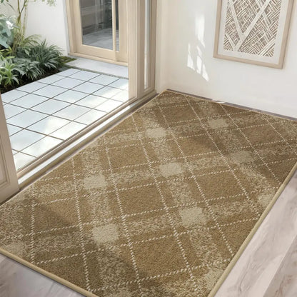 Taupe 32x48 Plaid Door Mats