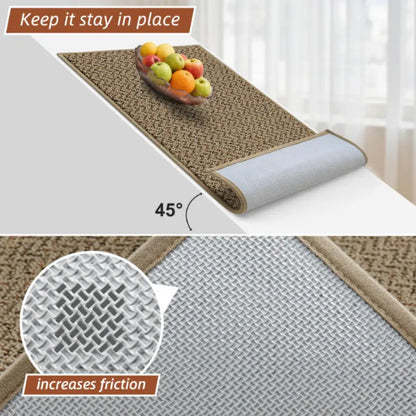 Taupe Chevron Kitchen Rugs with Non-Slip TPR Backing