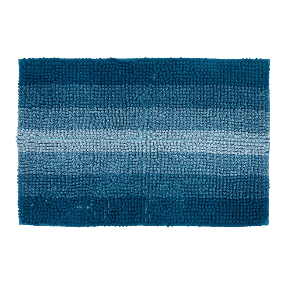 Teal Gradient Stripe Bath Rug