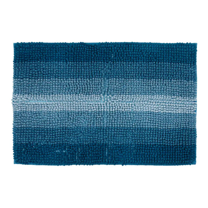 Teal Gradient Stripe Bath Rug