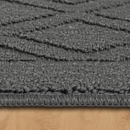 Thickness of Grey Wave Geometric Kitchen Mat
