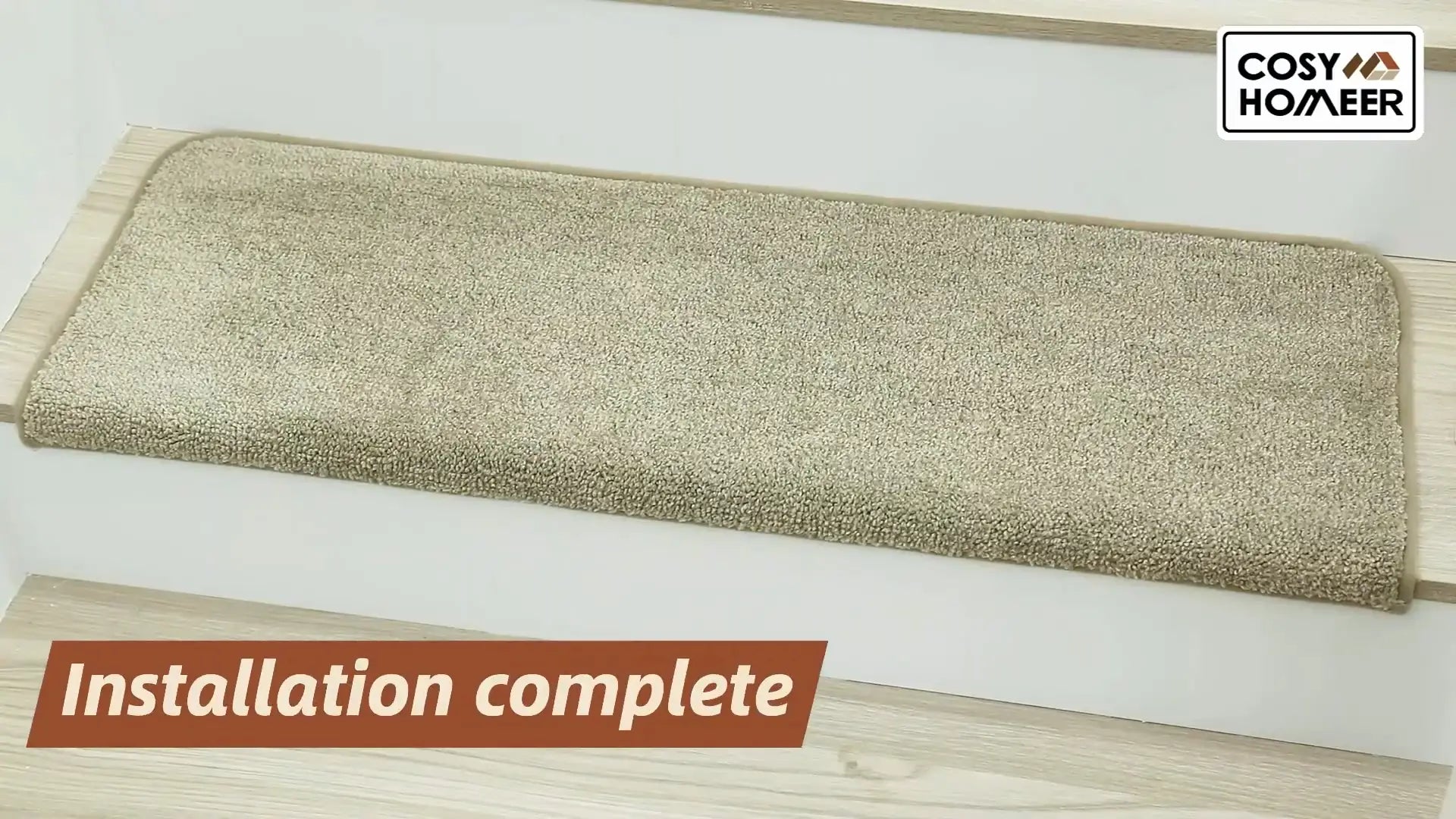 Load video: COSY HOMEER Bullnose Stair Treads Installation Tutorial
