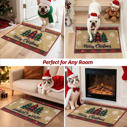 Tree Snowflakes Christmas Front Door Mat Perfect for Any Room