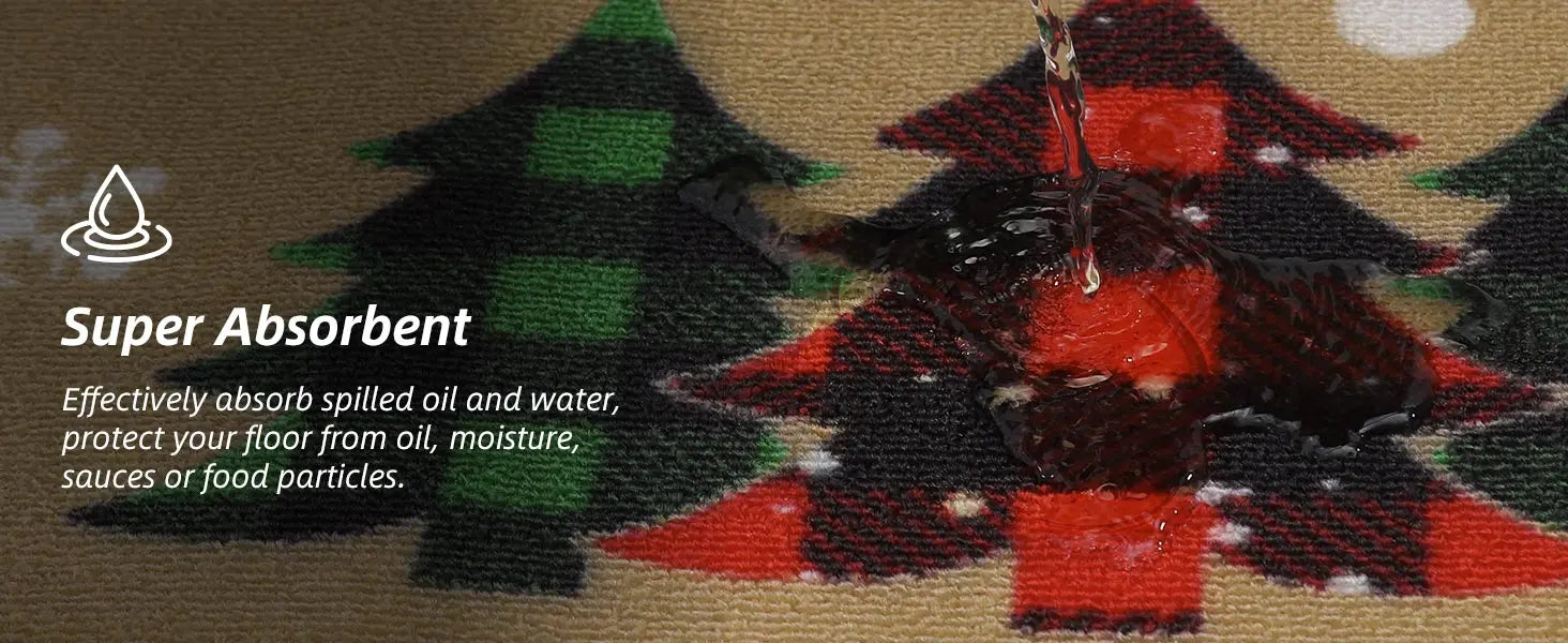 Tree Snowflakes Xmas Kitchen Mats which is Super Absorbent