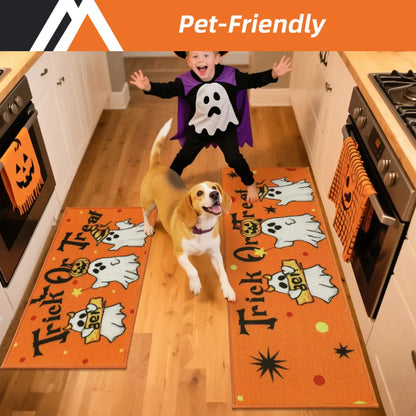 Trick or Treat Halloween Kitchen Mat which is Kids Pet Friendly