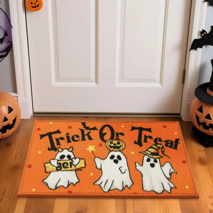 View of Trick or Treat Spooky Halloween Welcome Mat
