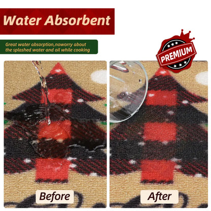 Water Absorbent Tree Snowflakes Xmas Kitchen Mats